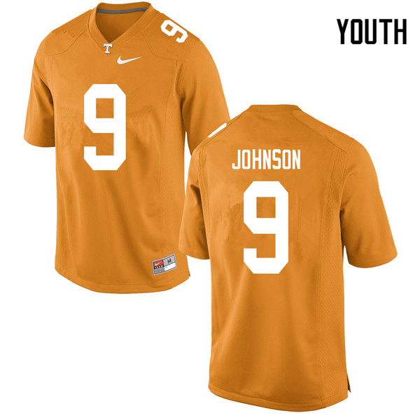 Youth #9 Garrett Johnson Tennessee Volunteers College Football Jerseys Sale-Orange - Click Image to Close